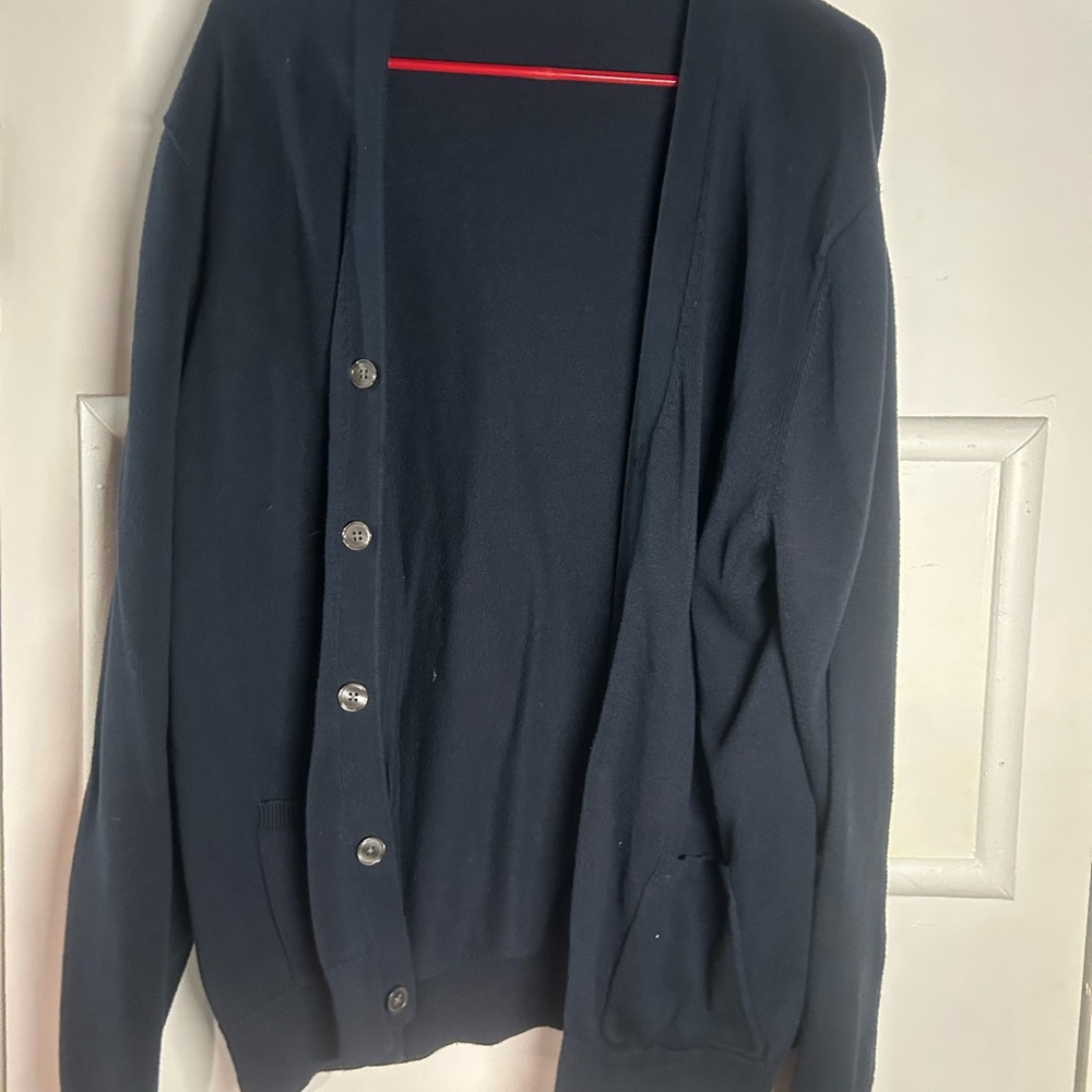 Men's Navy Cardigan Sweater